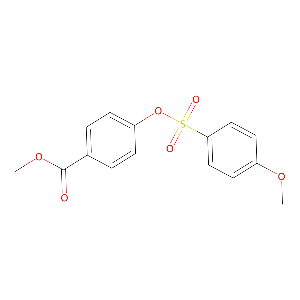 Methyl 4-(4-methoxyphenyl)sulfonyloxybenzoate molecular structure, CAS 431982-91-1