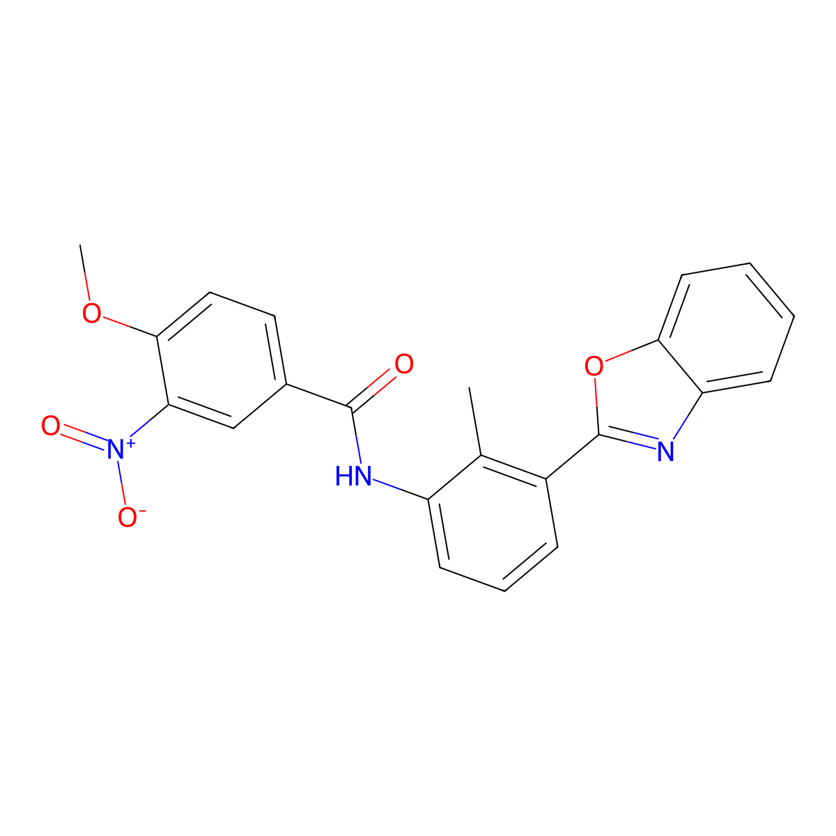 N-[3-(1,3-benzoxazol-2-yl)-2-methylphenyl]-4-methoxy-3-nitrobenzamide molecular structure, CAS 431983-19-6