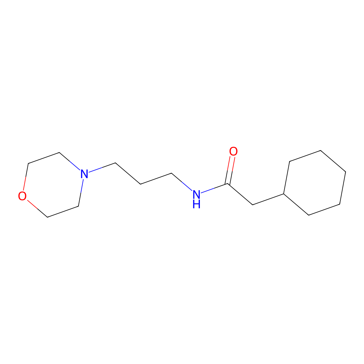 2-cyclohexyl-N-(3-morpholin-4-ylpropyl)acetamide molecular structure, CAS 431983-20-9
