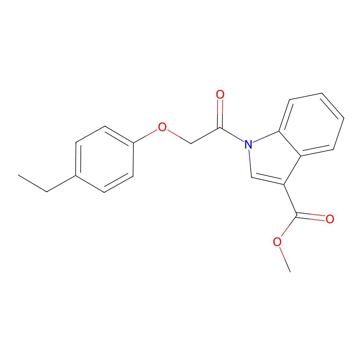 Methyl 1-(2-(4-ethylphenoxy)acetyl)-1H-indole-3-carboxylate molecular structure, CAS 431983-28-7