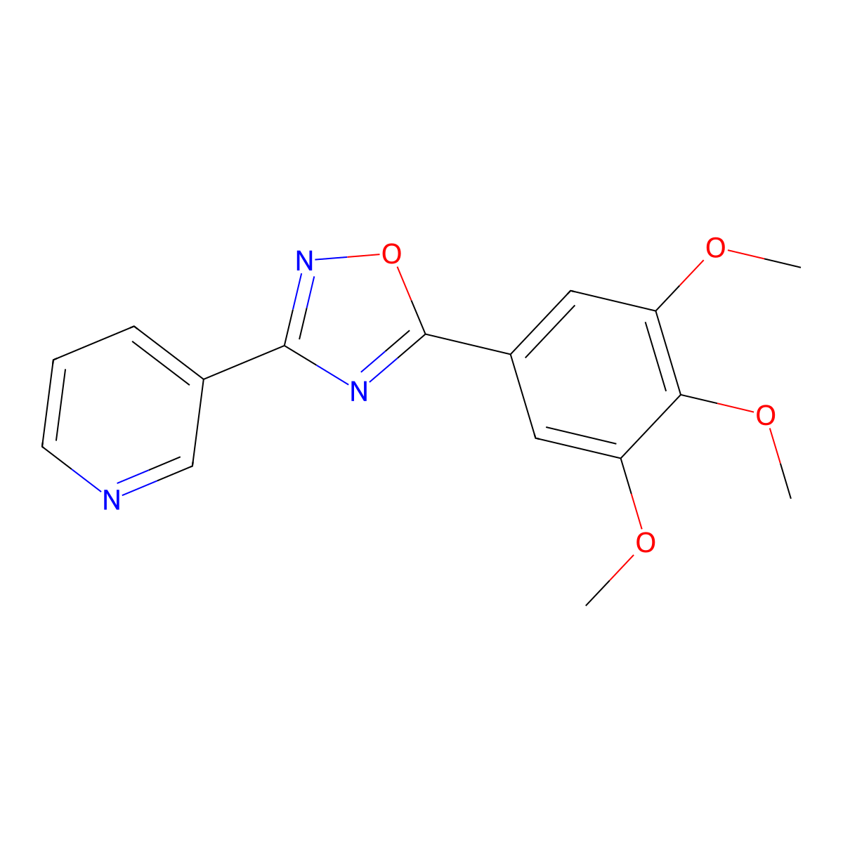3-[5-(3,4,5-Trimethoxyphenyl)-1,2,4-oxadiazol-3-yl]pyridine molecular structure, CAS 431983-48-1