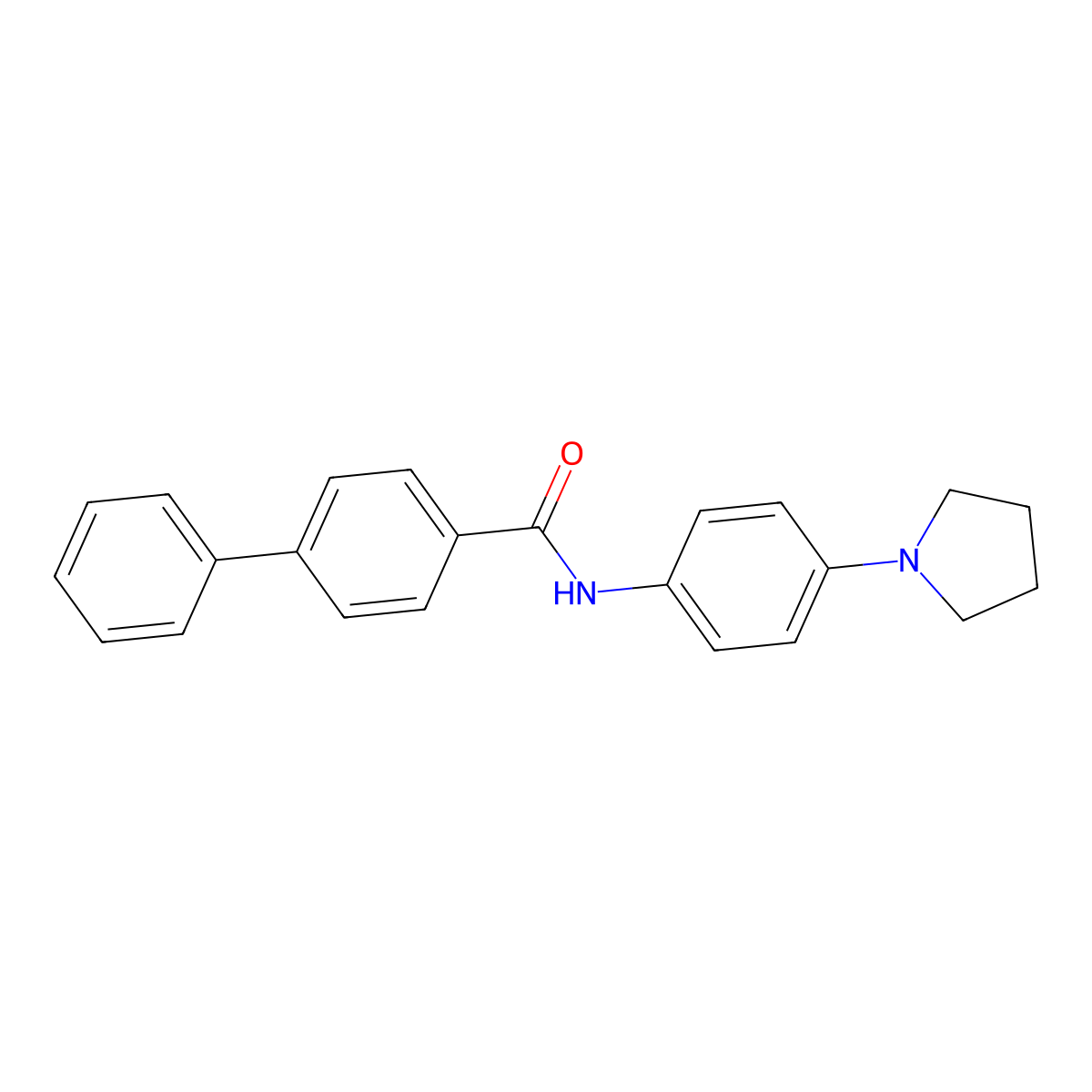N-[4-(pyrrolidin-1-yl)phenyl]biphenyl-4-carboxamide molecular structure, CAS 431983-58-3