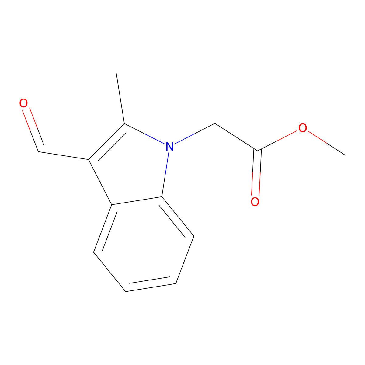 methyl (3-formyl-2-methyl-1H-indol-1-yl)acetate molecular structure, CAS 431983-71-0
