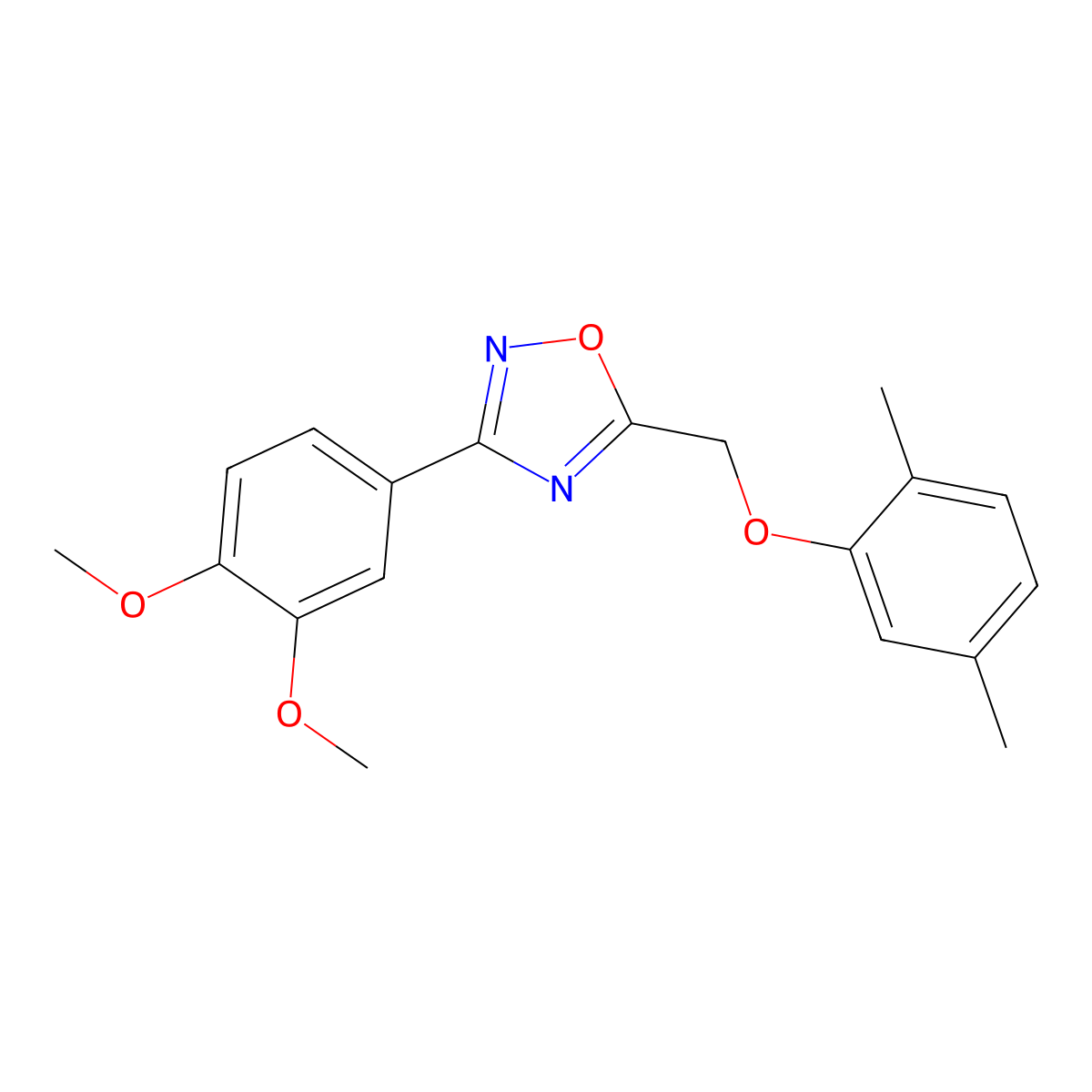 3-(3,4-Dimethoxyphenyl)-5-[(2,5-dimethylphenoxy)methyl]-1,2,4-oxadiazole molecular structure, CAS 431983-82-3