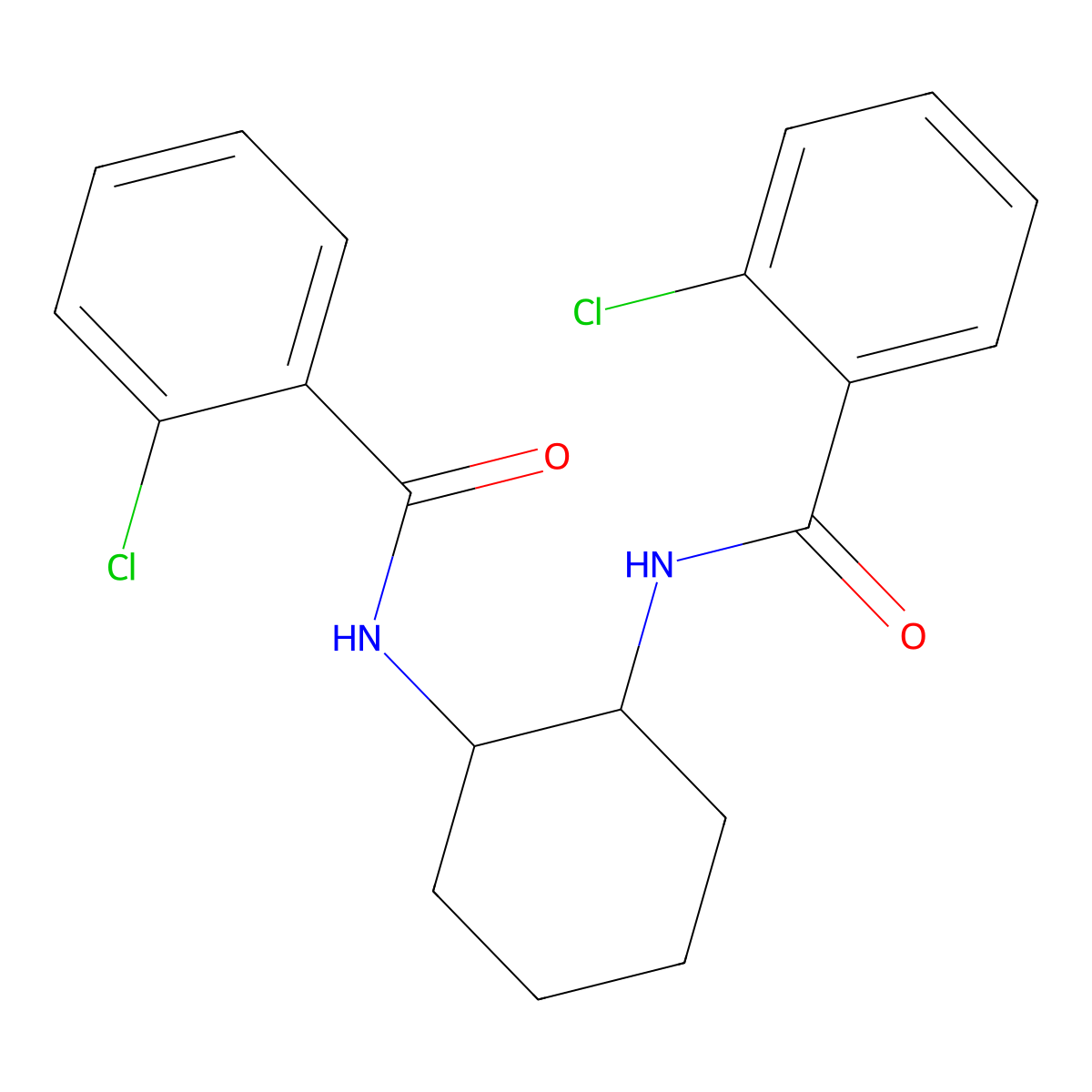 2-chloro-N-[2-[(2-chlorobenzoyl)amino]cyclohexyl]benzamide molecular structure, CAS 431983-86-7
