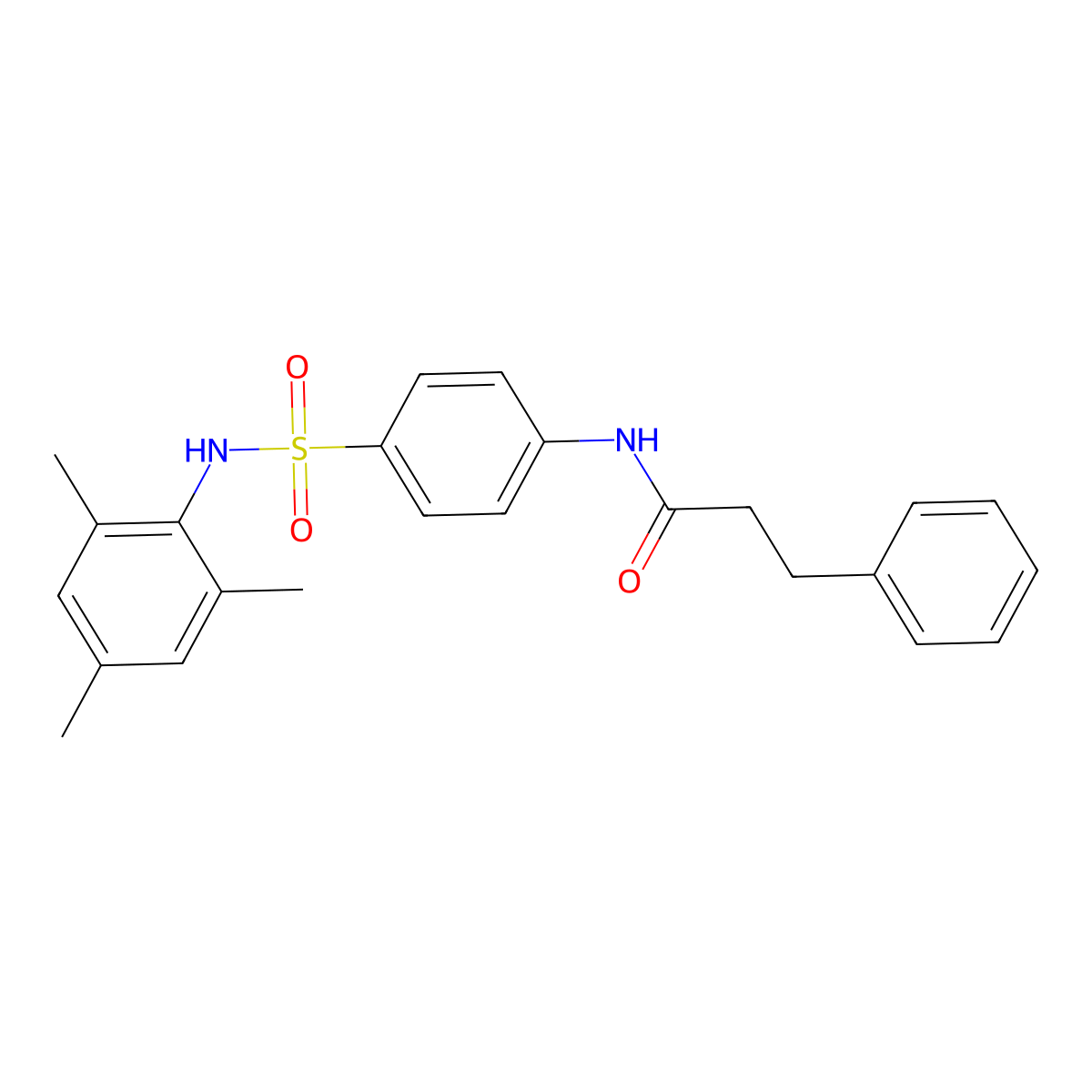 N-{4-[(mesitylamino)sulfonyl]phenyl}-3-phenylpropanamide molecular structure, CAS 431984-04-2