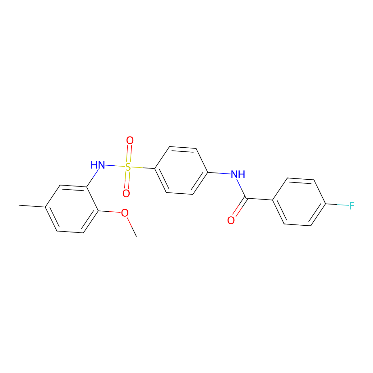 4-fluoro-N-{4-[(2-methoxy-5-methylphenyl)sulfamoyl]phenyl}benzamide molecular structure, CAS 431984-17-7