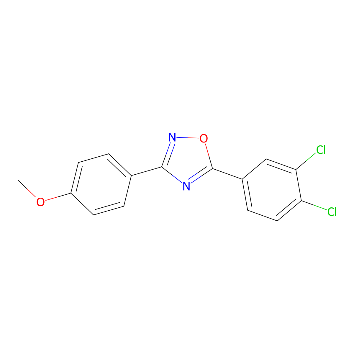 5-(3,4-Dichlorophenyl)-3-(4-methoxyphenyl)-1,2,4-oxadiazole molecular structure, CAS 431984-18-8