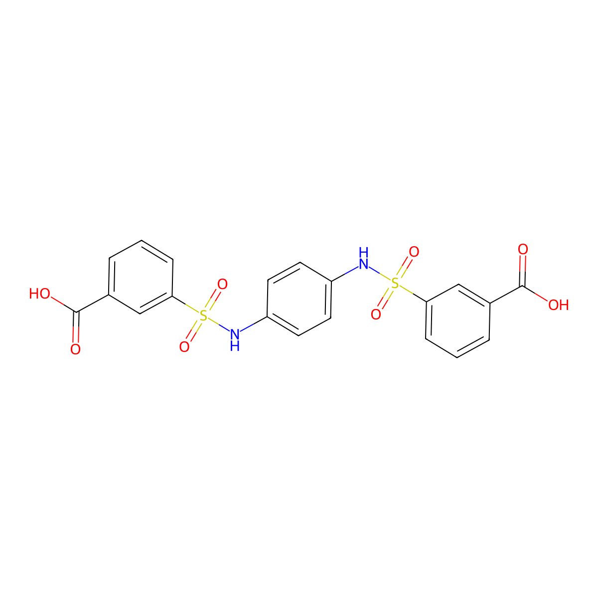 3-[[4-[(3-Carboxyphenyl)sulfonylamino]phenyl]sulfamoyl]benzoic acid molecular structure, CAS 431984-23-5
