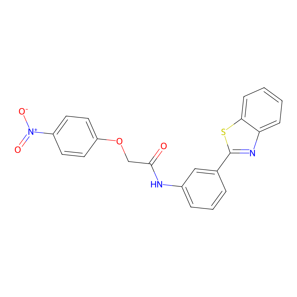 N-[3-(1,3-benzothiazol-2-yl)phenyl]-2-(4-nitrophenoxy)acetamide molecular structure, CAS 431984-38-2