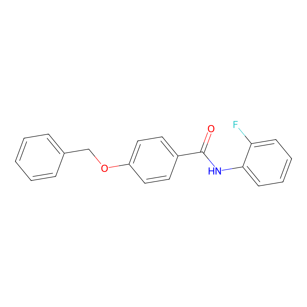 N-(2-fluorophenyl)-4-phenylmethoxybenzamide molecular structure, CAS 431984-46-2