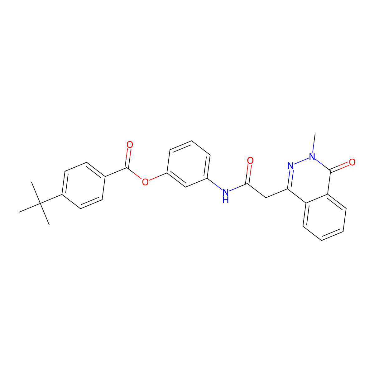 3-{[(3-Methyl-4-oxo-3,4-dihydrophthalazin-1-yl)acetyl]amino}phenyl 4-tert-butylbenzoate molecular structure, CAS 431984-49-5