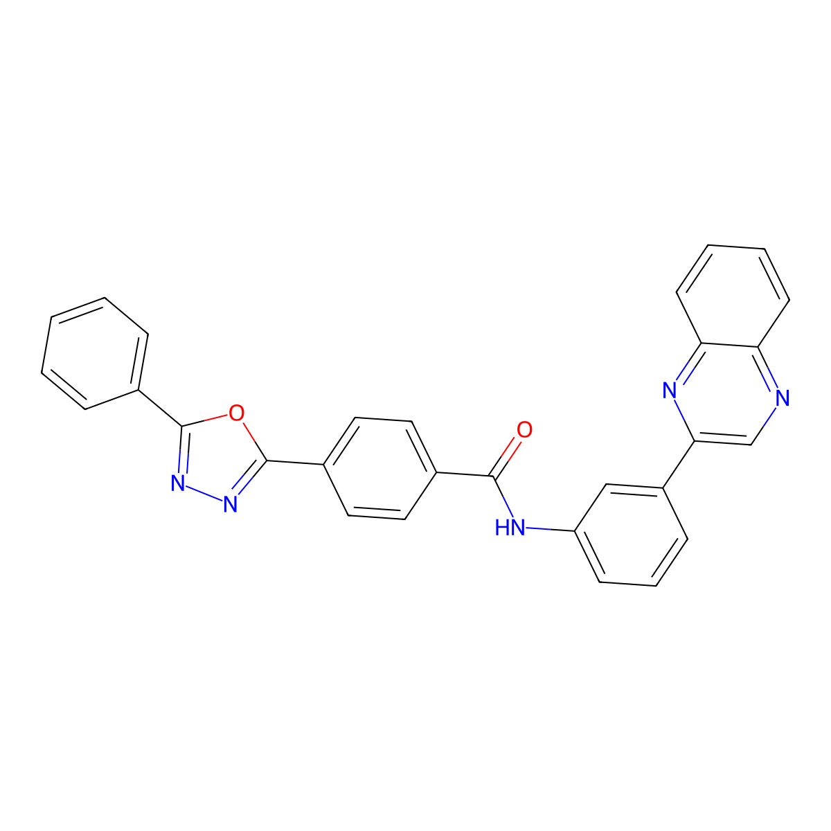4-(5-phenyl-1,3,4-oxadiazol-2-yl)-N-(3-quinoxalin-2-ylphenyl)benzamide molecular structure, CAS 431984-56-4