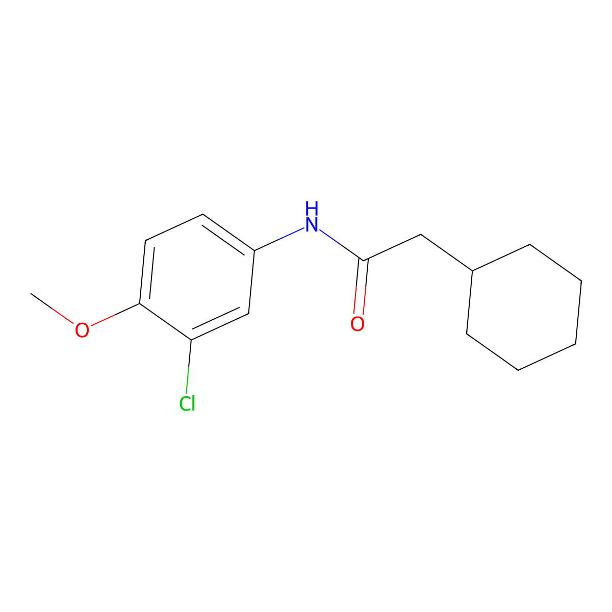 N-(3-chloro-4-methoxyphenyl)-2-cyclohexylacetamide molecular structure, CAS 431984-60-0