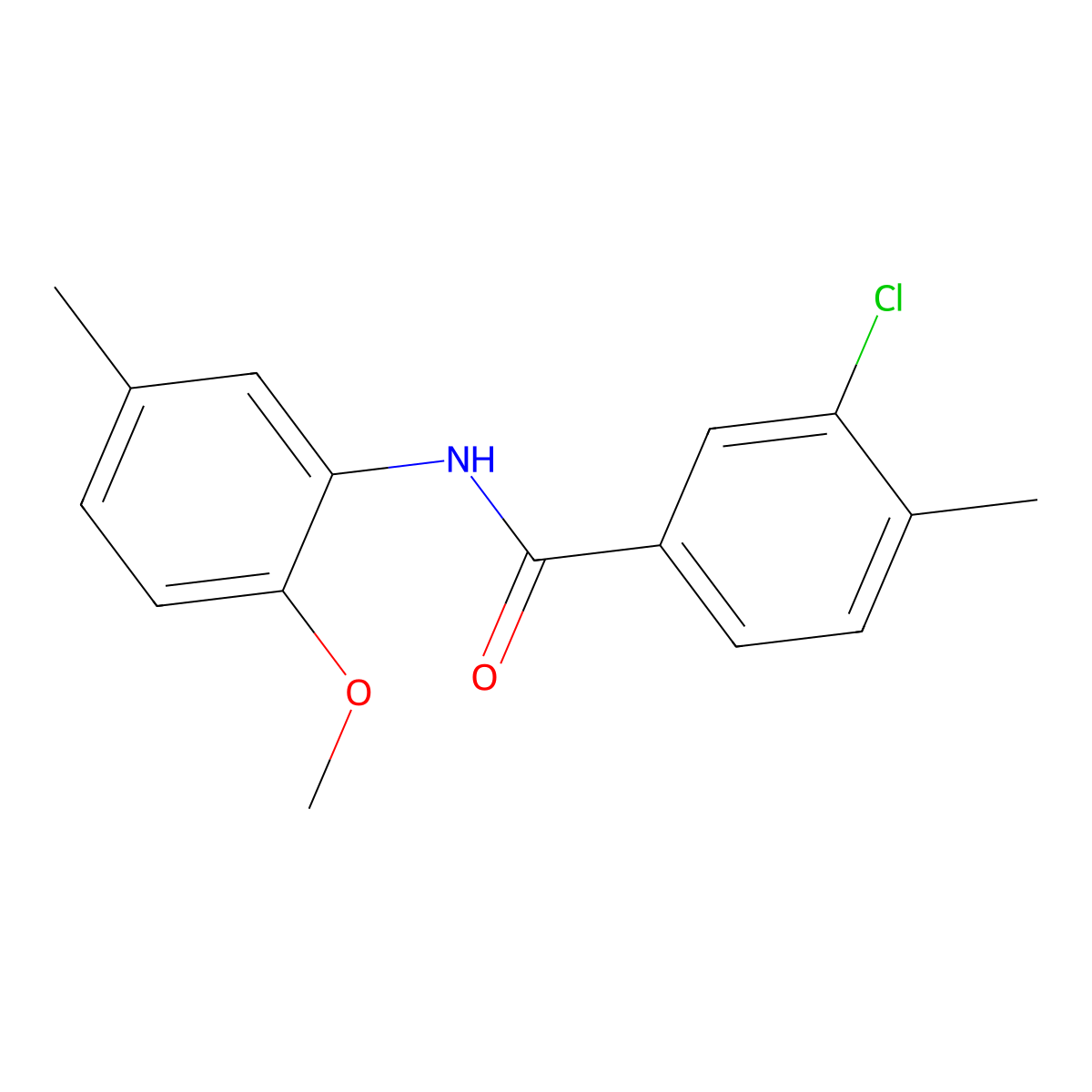 3-chloro-N-(2-methoxy-5-methylphenyl)-4-methylbenzamide molecular structure, CAS 431984-65-5
