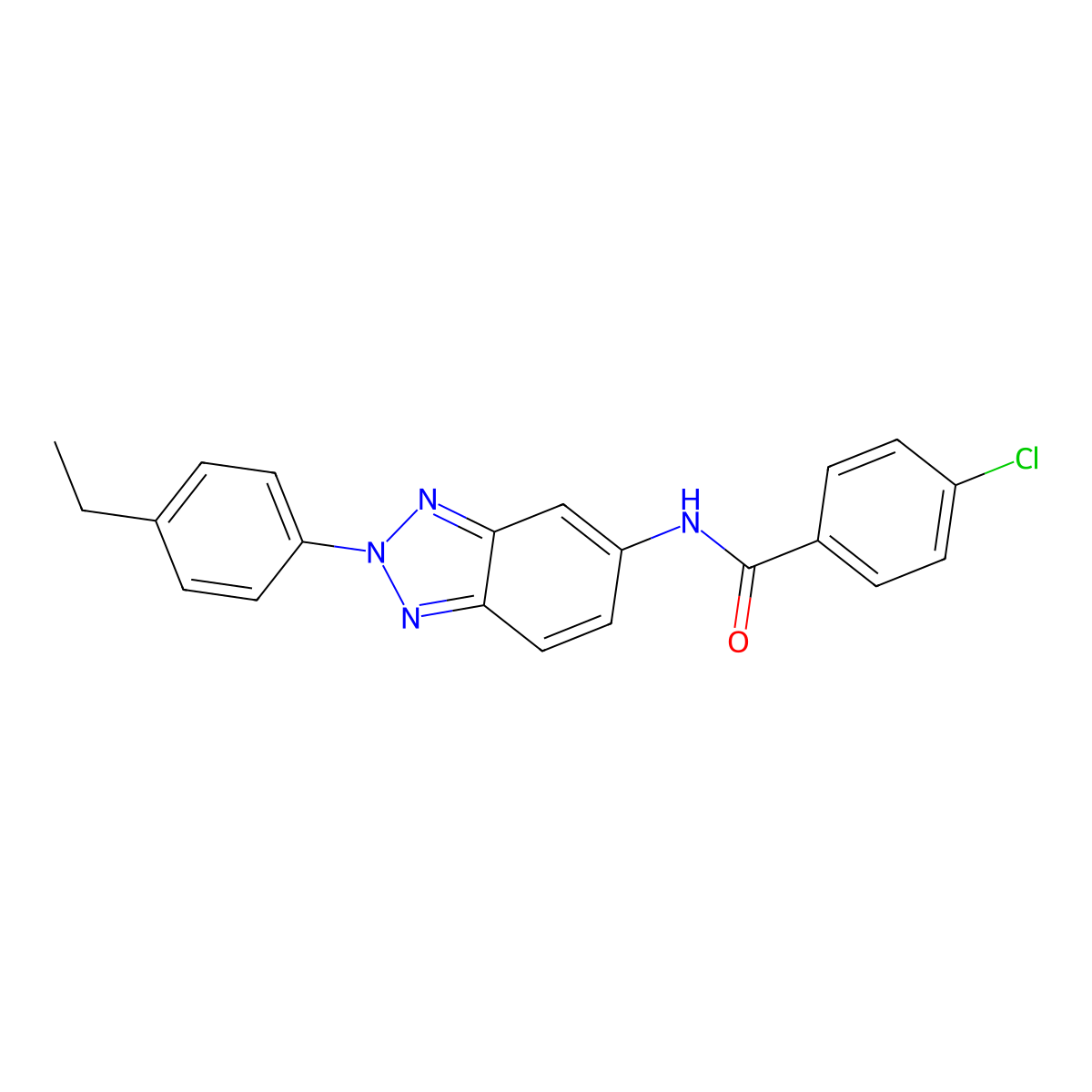 4-chloro-N-[2-(4-ethylphenyl)benzotriazol-5-yl]benzamide molecular structure, CAS 431984-67-7