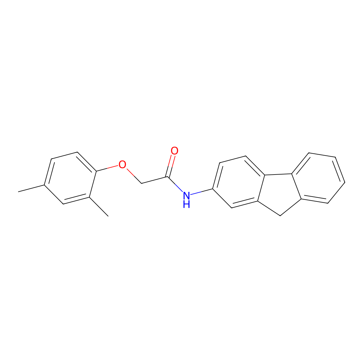 2-(2,4-dimethylphenoxy)-N-(9H-fluoren-2-yl)acetamide molecular structure, CAS 431984-68-8