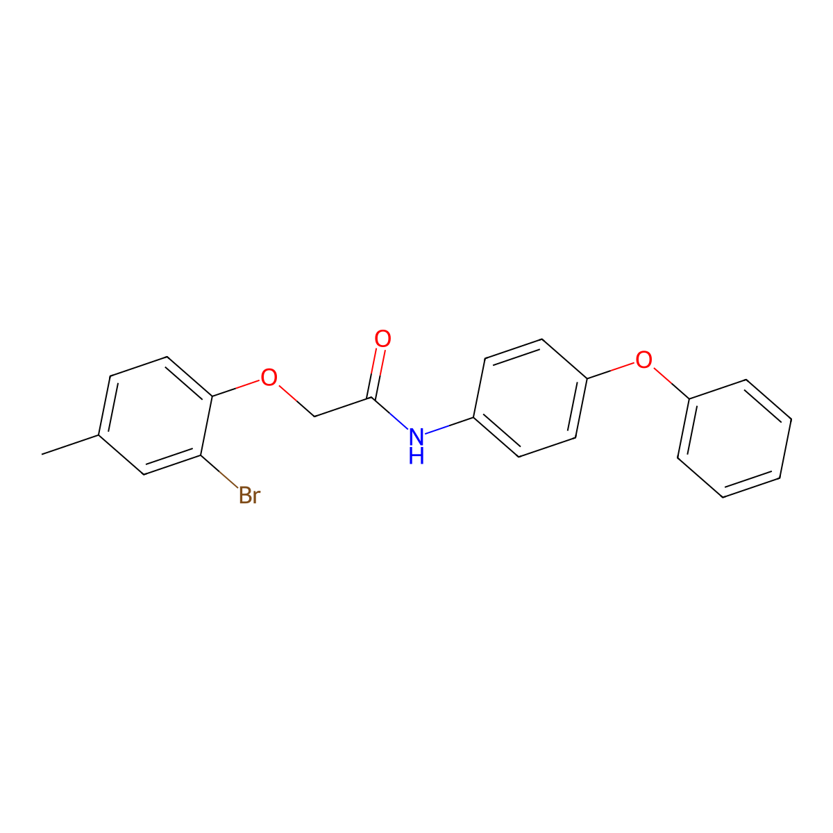 2-(2-bromo-4-methylphenoxy)-N-(4-phenoxyphenyl)acetamide molecular structure, CAS 431984-71-3