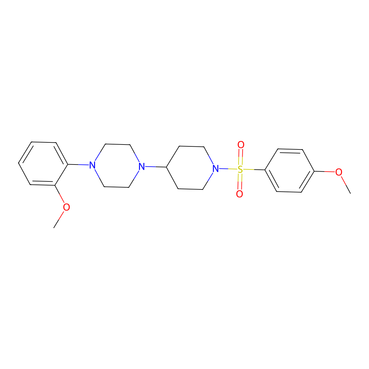 1-(2-Methoxyphenyl)-4-{1-[(4-methoxyphenyl)sulfonyl]-4-piperidinyl}piperazine molecular structure, CAS 431984-84-8