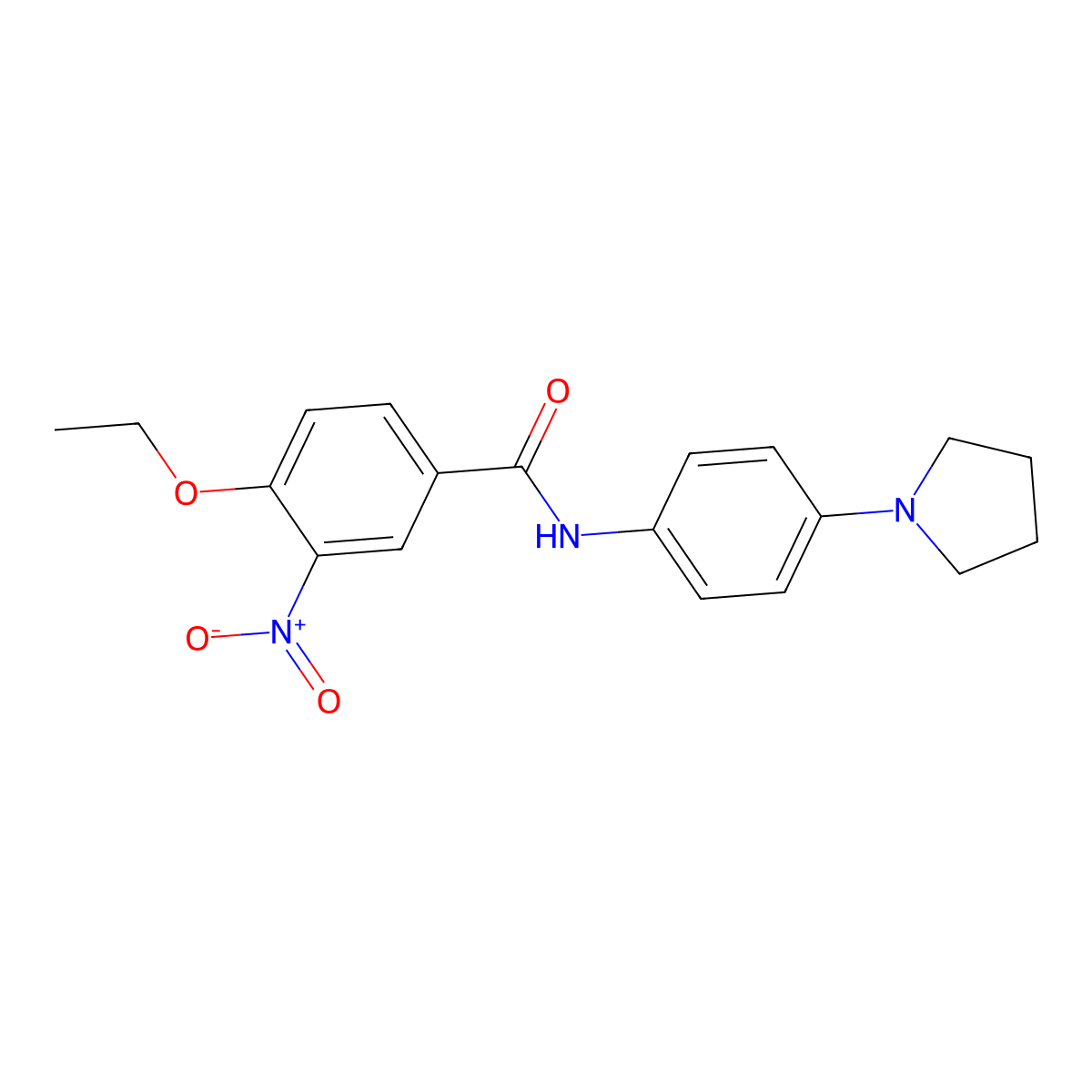 4-ethoxy-3-nitro-N-(4-pyrrolidin-1-ylphenyl)benzamide molecular structure, CAS 431984-94-0