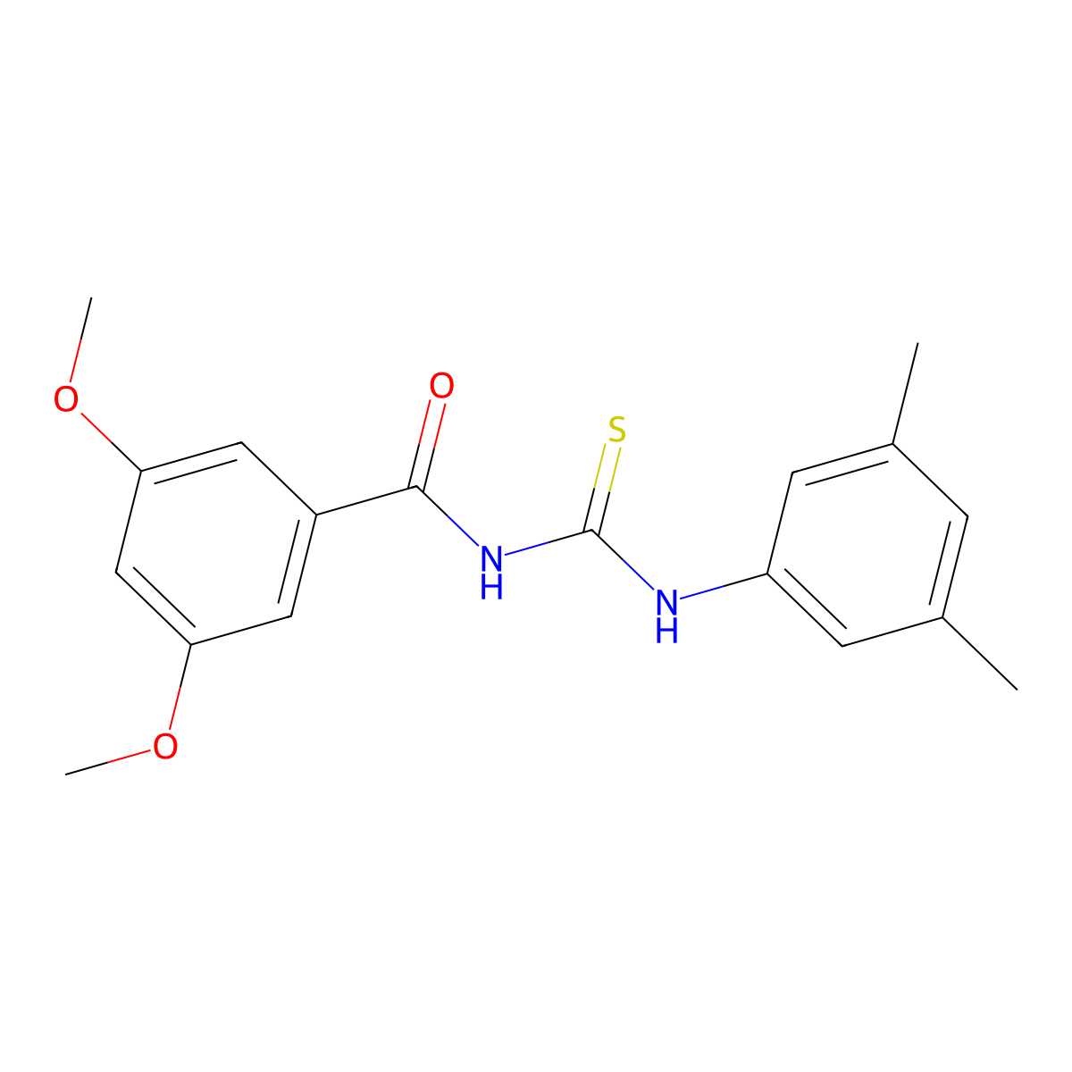 N-[(3,5-dimethylphenyl)carbamothioyl]-3,5-dimethoxybenzamide molecular structure, CAS 431985-01-2