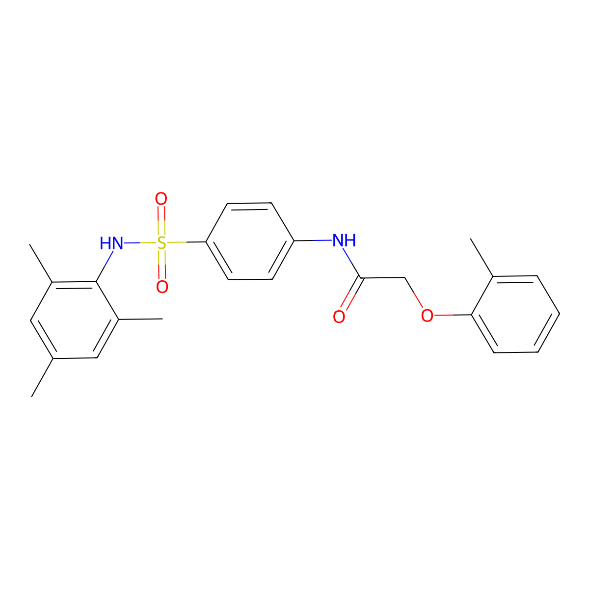 N-{4-[(mesitylamino)sulfonyl]phenyl}-2-(2-methylphenoxy)acetamide molecular structure, CAS 431985-09-0
