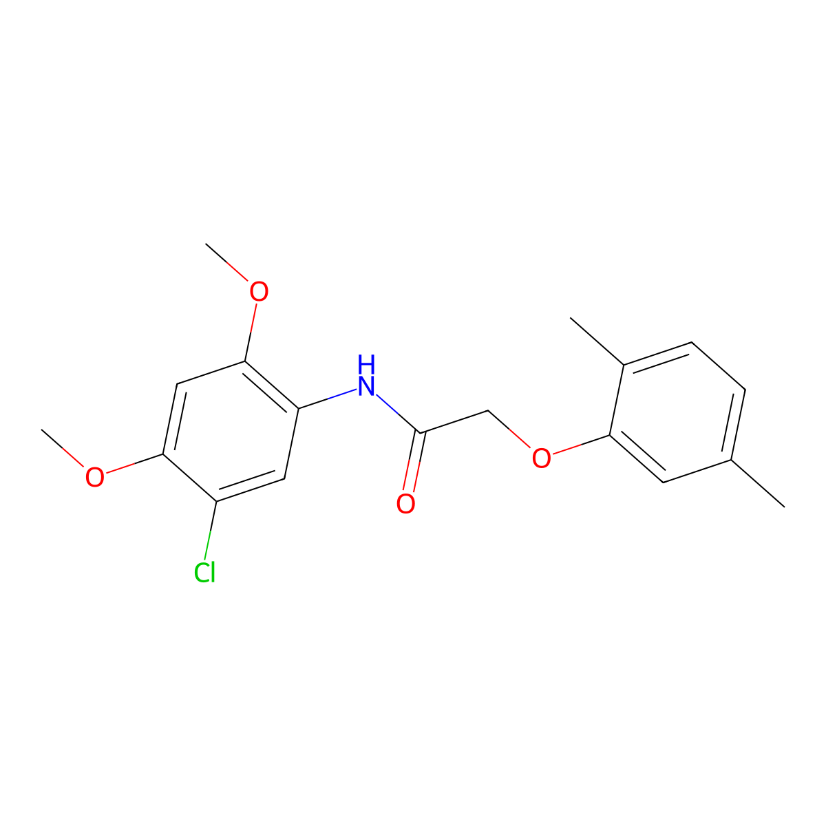 N-(5-chloro-2,4-dimethoxyphenyl)-2-(2,5-dimethylphenoxy)acetamide molecular structure, CAS 431985-13-6