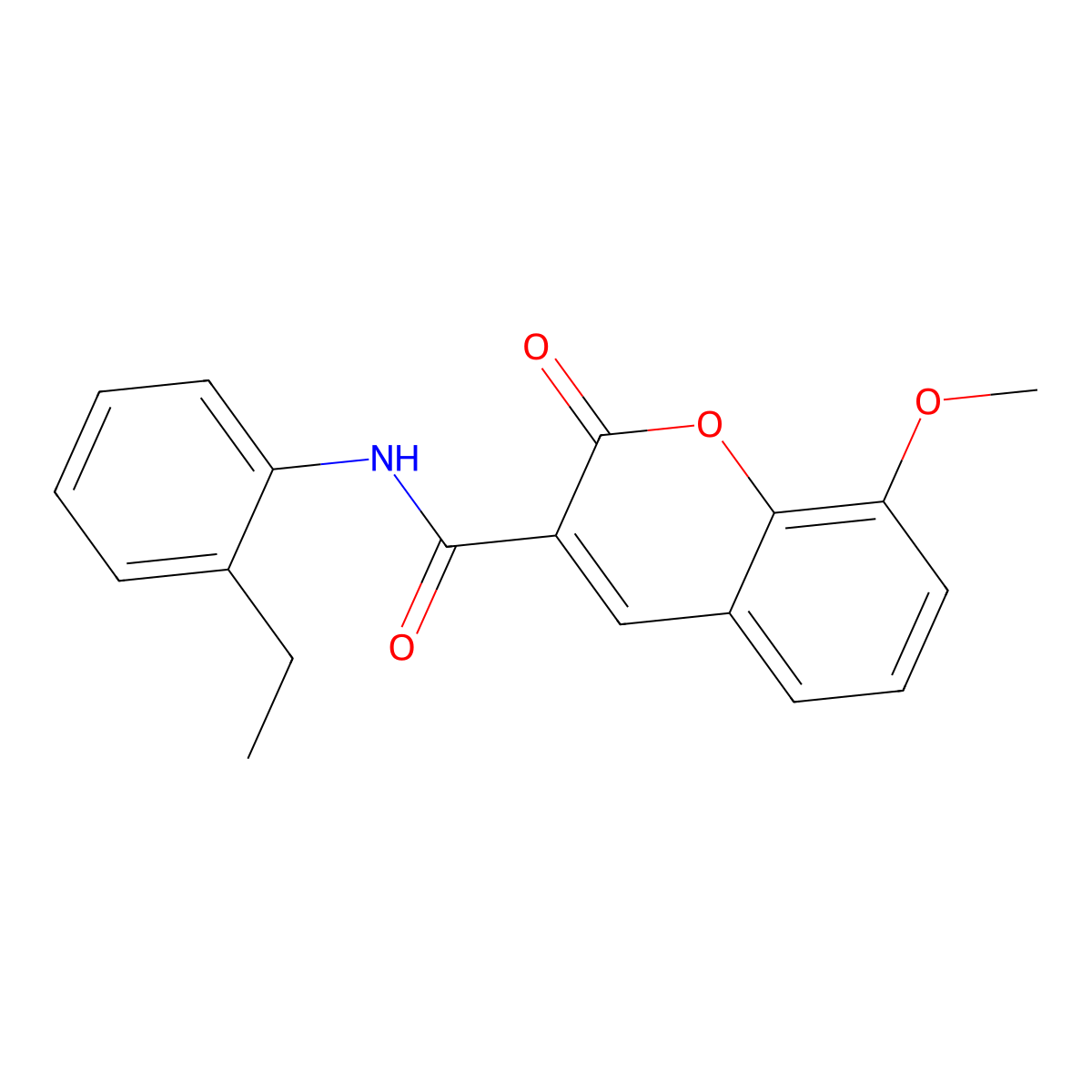 N-(2-ethylphenyl)-8-methoxy-2-oxo-2H-chromene-3-carboxamide molecular structure, CAS 431985-14-7