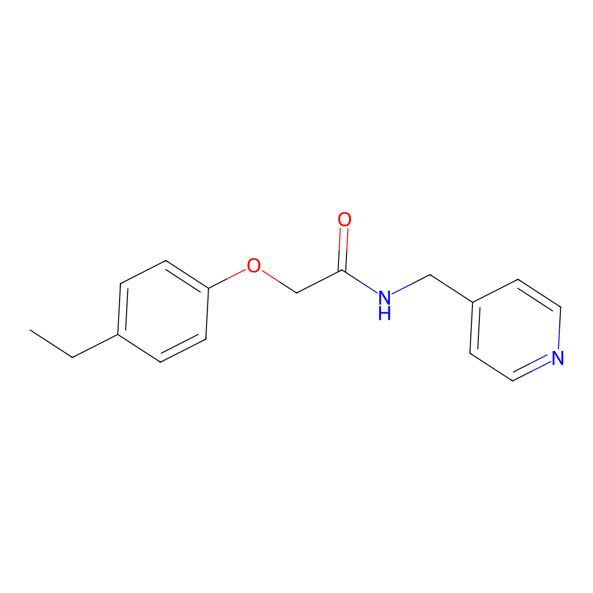 2-(4-ethylphenoxy)-N-(pyridin-4-ylmethyl)acetamide molecular structure, CAS 431985-15-8