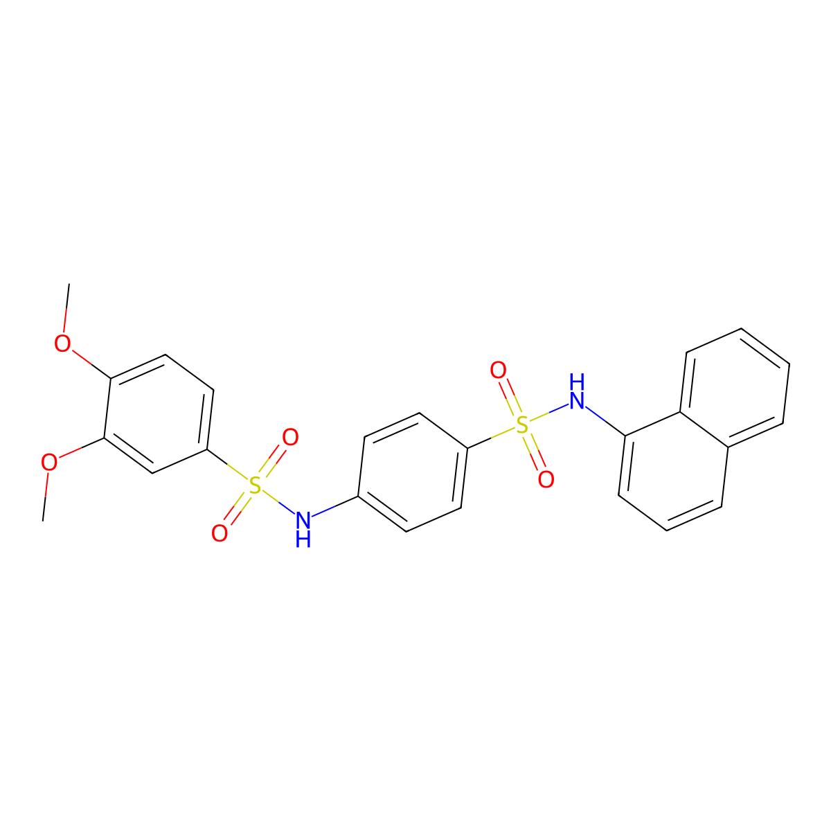 3,4-dimethoxy-N-[4-(naphthalen-1-ylsulfamoyl)phenyl]benzenesulfonamide molecular structure, CAS 431985-25-0