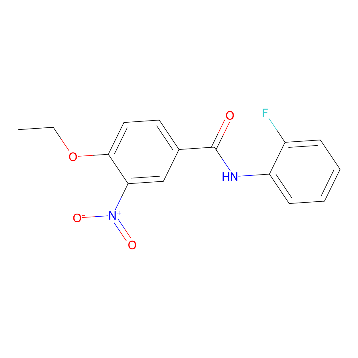 4-ethoxy-N-(2-fluorophenyl)-3-nitrobenzamide molecular structure, CAS 431985-30-7