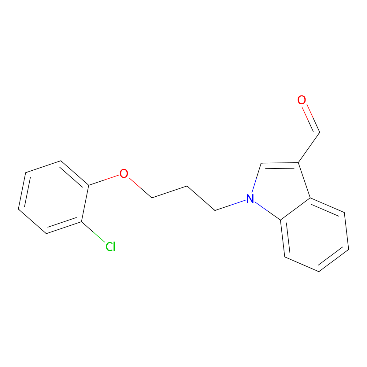 1-[3-(2-chlorophenoxy)propyl]-1H-indole-3-carbaldehyde molecular structure, CAS 431985-31-8