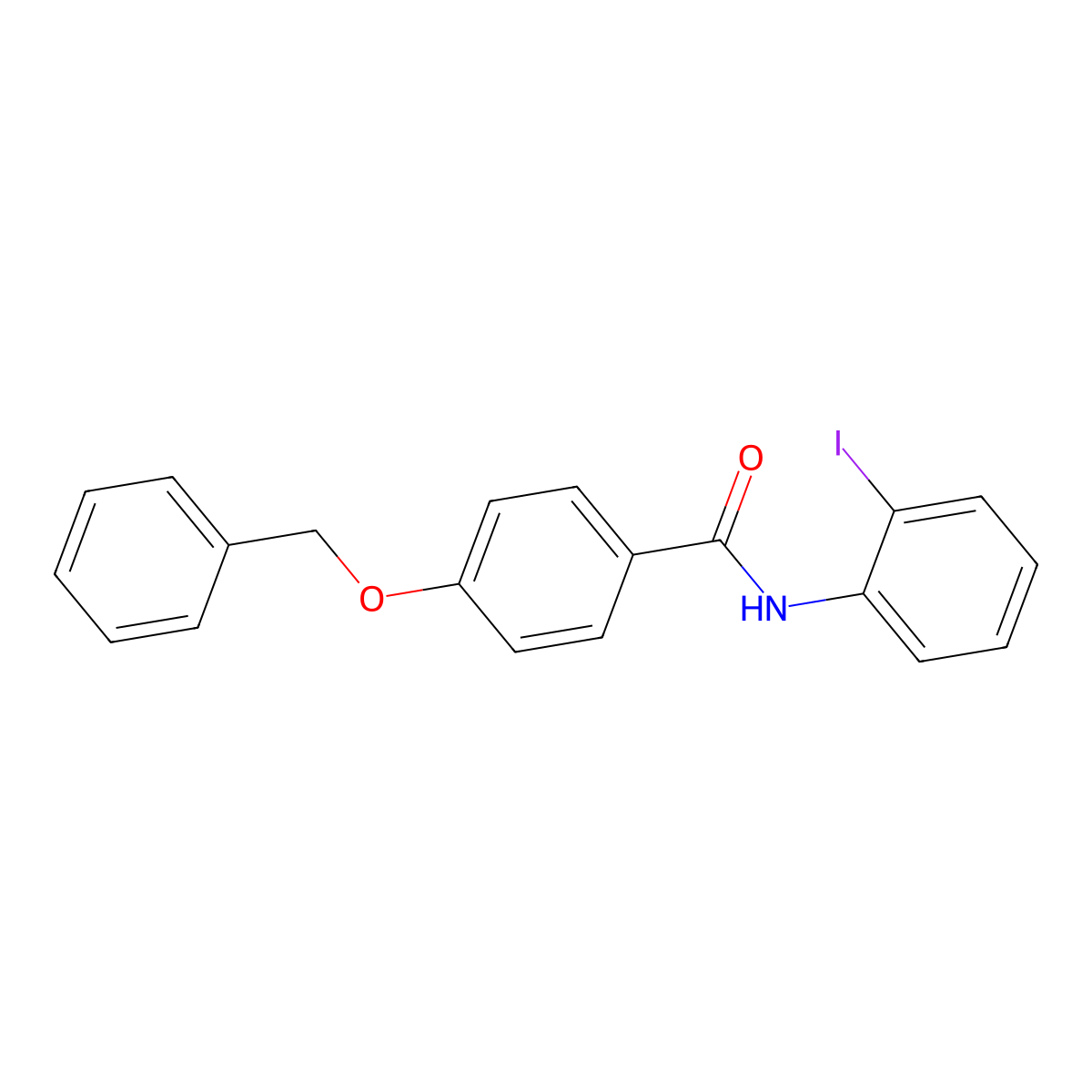 N-(2-iodophenyl)-4-phenylmethoxybenzamide molecular structure, CAS 431985-41-0