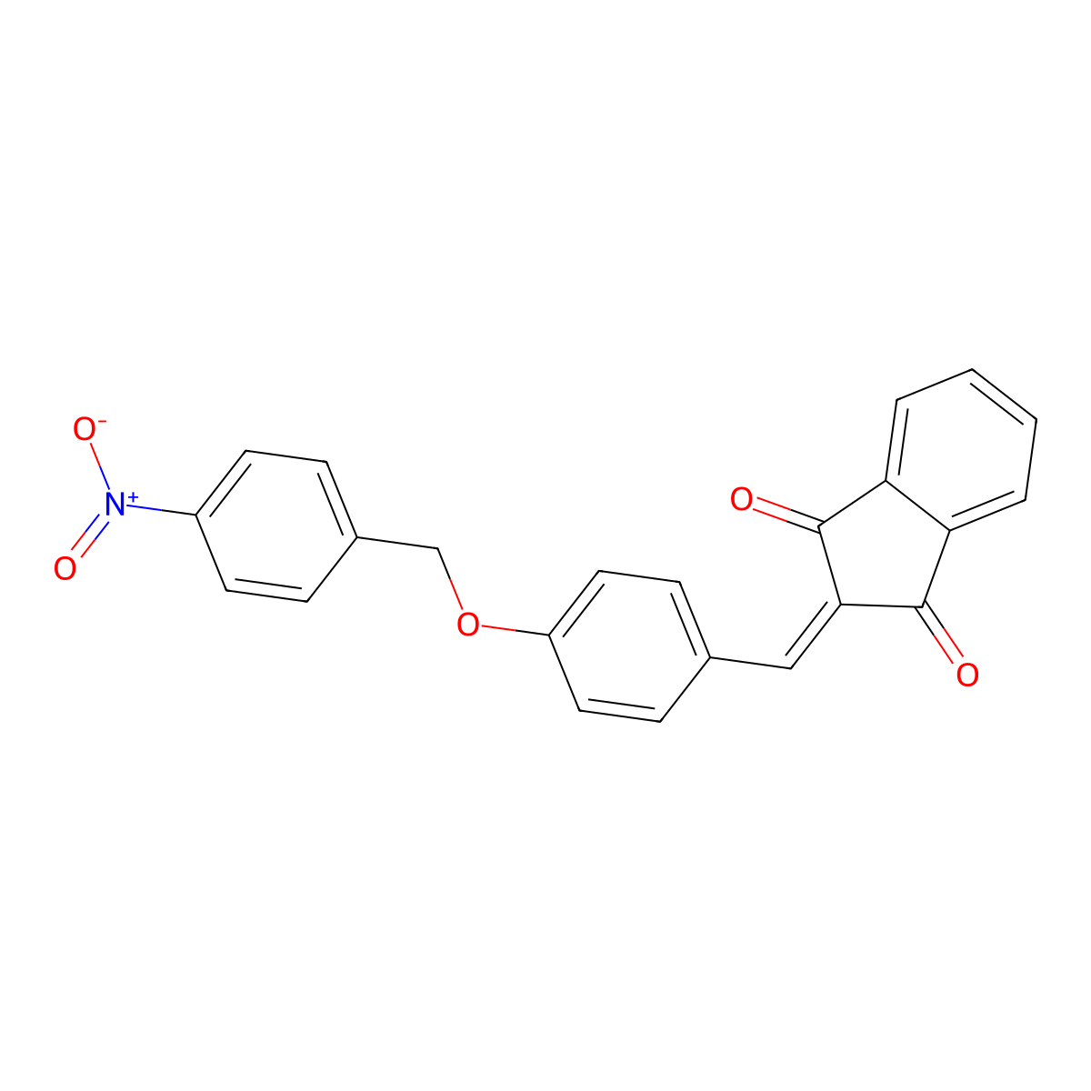 2-{4-[(4-nitrobenzyl)oxy]benzylidene}-1H-indene-1,3(2H)-dione molecular structure, CAS 431985-52-3