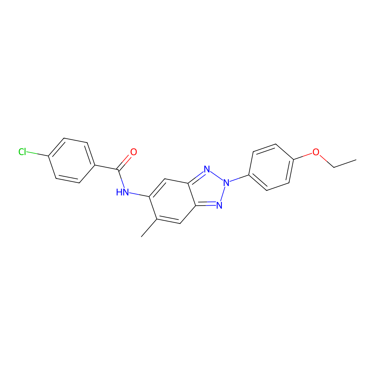 4-chloro-N-[2-(4-ethoxyphenyl)-6-methylbenzotriazol-5-yl]benzamide molecular structure, CAS 431985-62-5