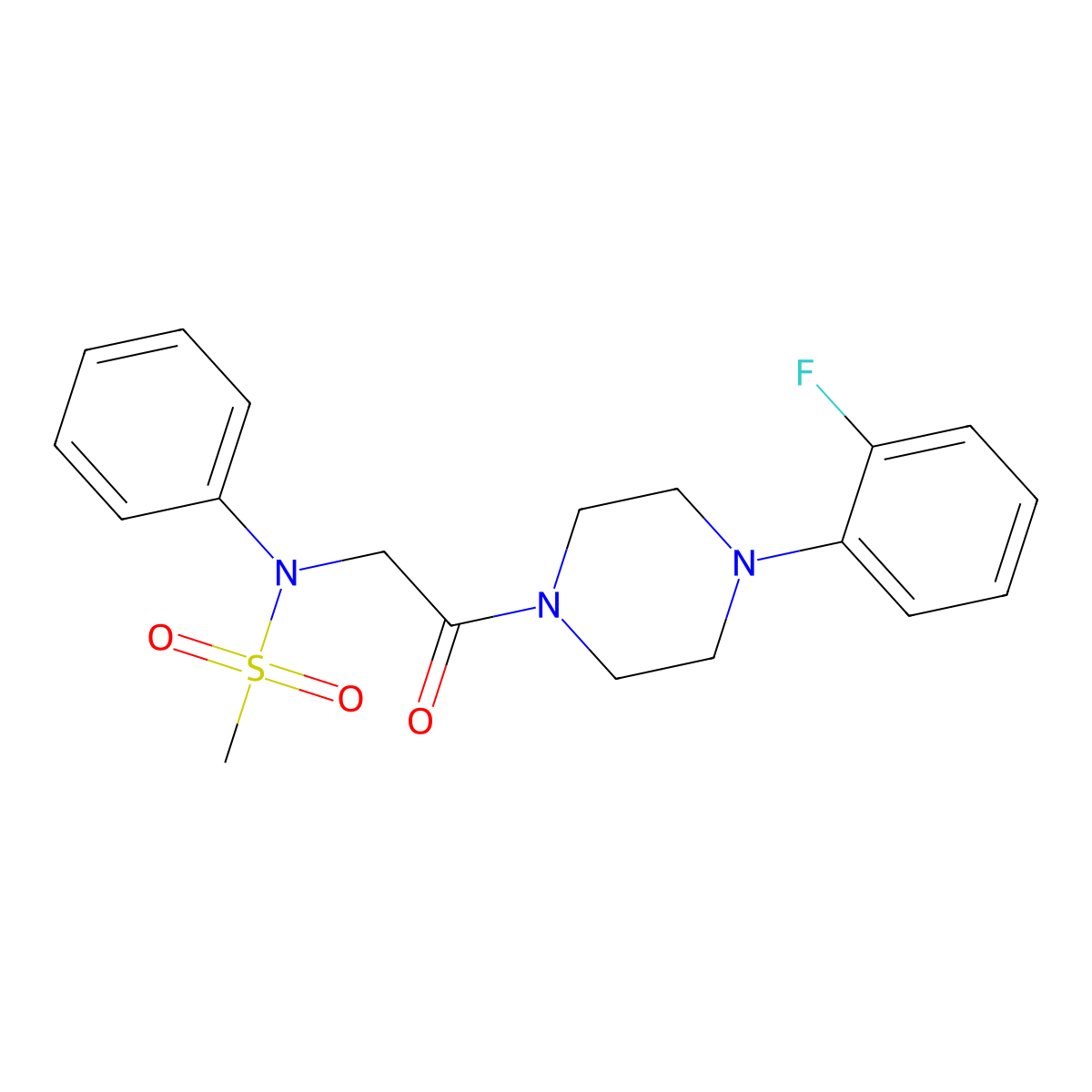 N-{2-[4-(2-fluorophenyl)piperazin-1-yl]-2-oxoethyl}-N-phenylmethanesulfonamide molecular structure, CAS 431985-74-9