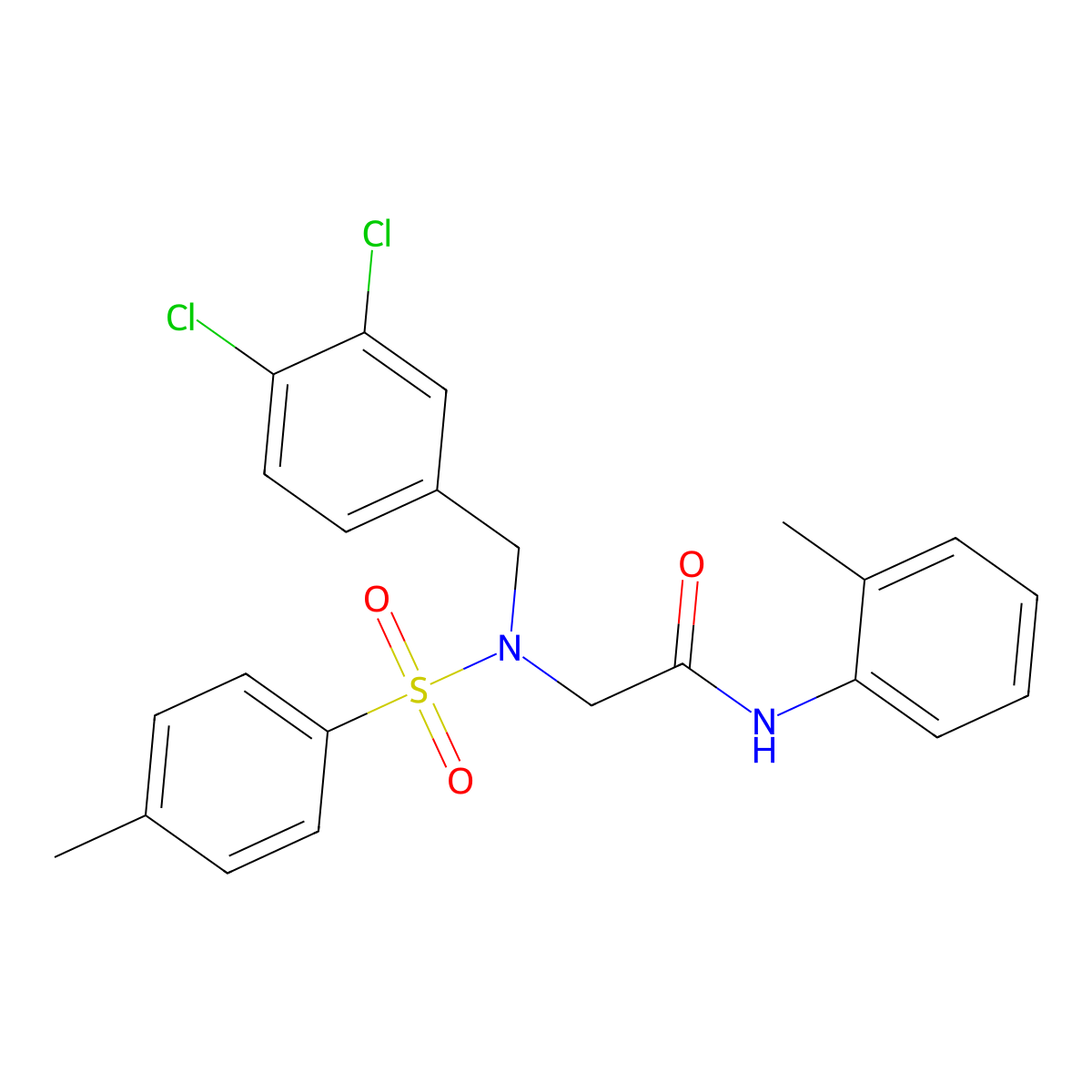 2-[(3,4-dichlorophenyl)methyl-(4-methylphenyl)sulfonylamino]-N-(2-methylphenyl)acetamide molecular structure, CAS 431985-76-1