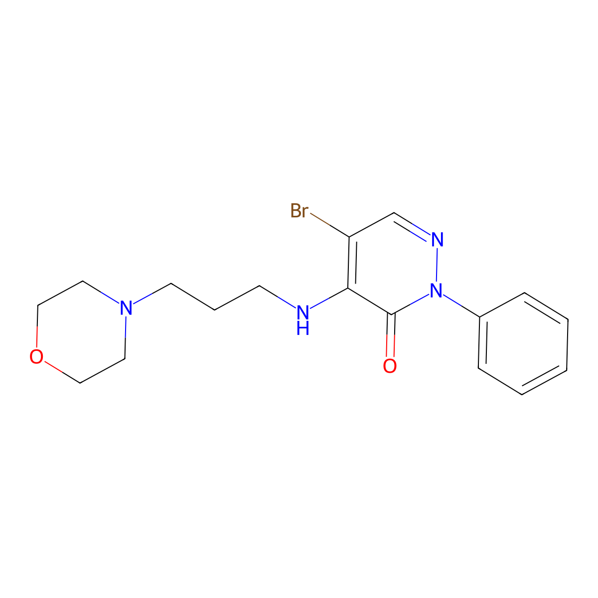 5-Bromo-4-(3-morpholin-4-ylpropylamino)-2-phenylpyridazin-3-one molecular structure, CAS 431985-83-0