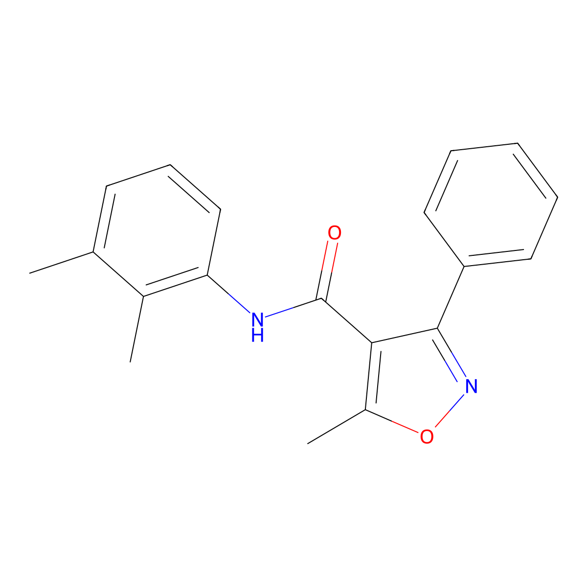 N-(2,3-dimethylphenyl)-5-methyl-3-phenyl-1,2-oxazole-4-carboxamide molecular structure, CAS 431985-87-4