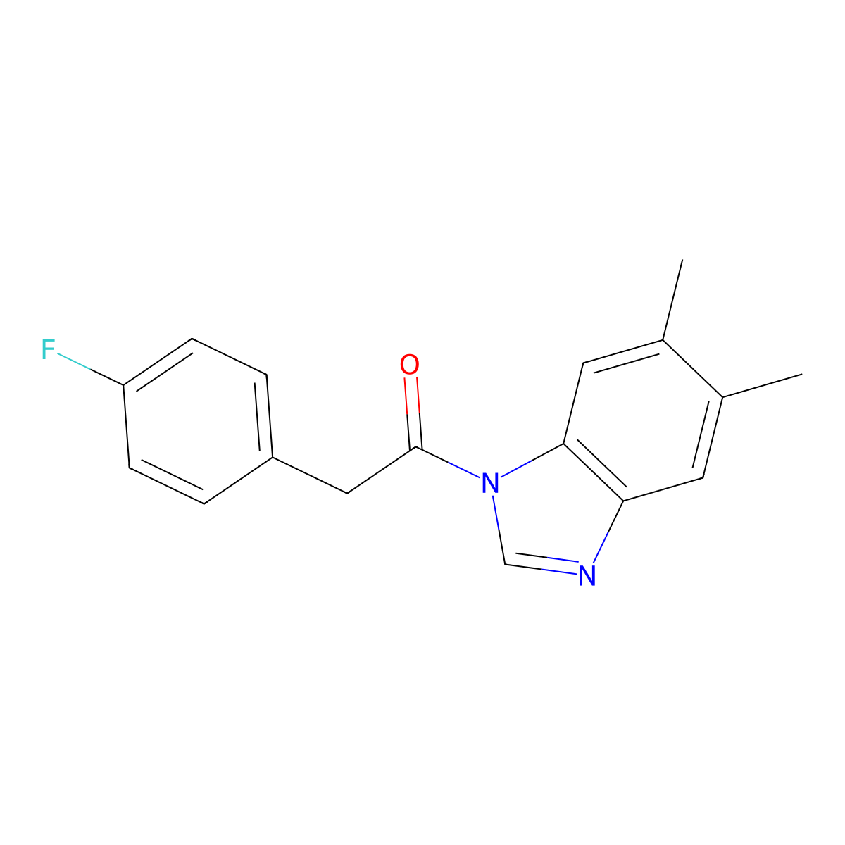 1-(5,6-Dimethylbenzimidazol-1-yl)-2-(4-fluorophenyl)ethanone molecular structure, CAS 431986-08-2