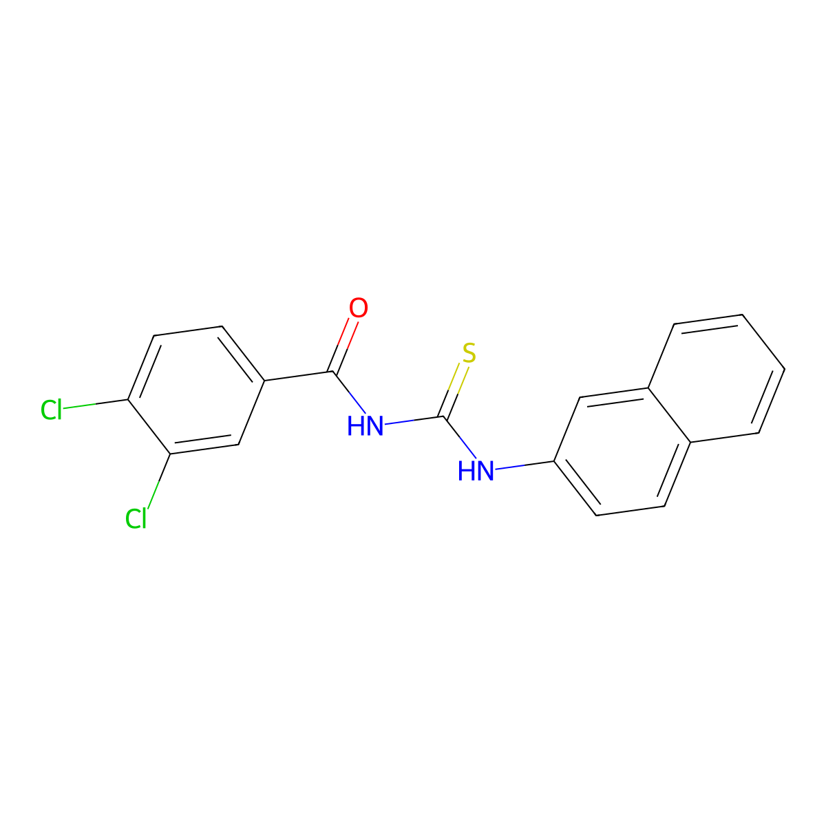 N-(3,4-dichlorobenzoyl)-N'-(2-naphthyl)thiourea molecular structure, CAS 431986-16-2