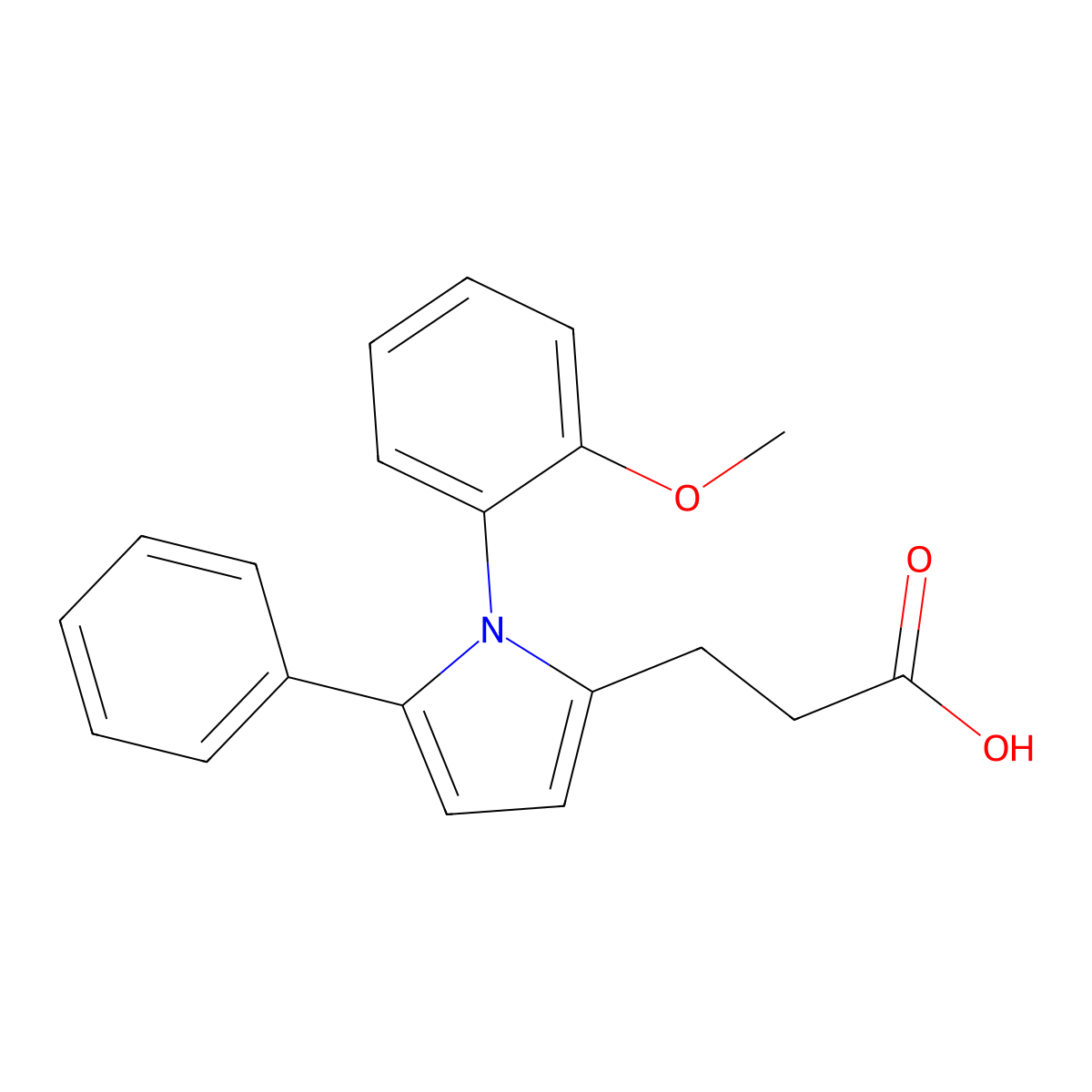 3-[1-(2-methoxyphenyl)-5-phenyl-1H-pyrrol-2-yl]propanoic acid molecular structure, CAS 431986-19-5