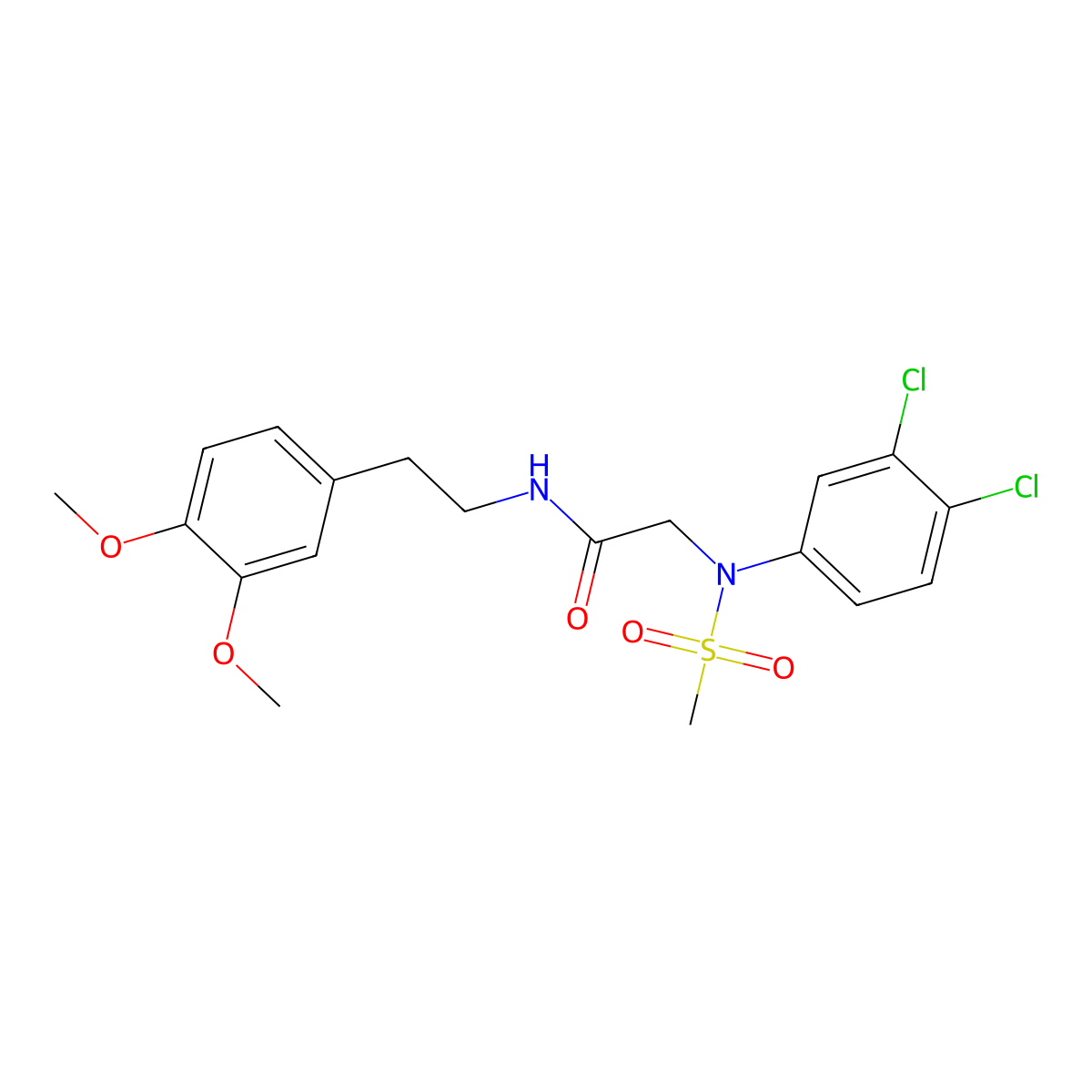 2-(3,4-dichloro-N-methylsulfonylanilino)-N-[2-(3,4-dimethoxyphenyl)ethyl]acetamide molecular structure, CAS 431986-27-5