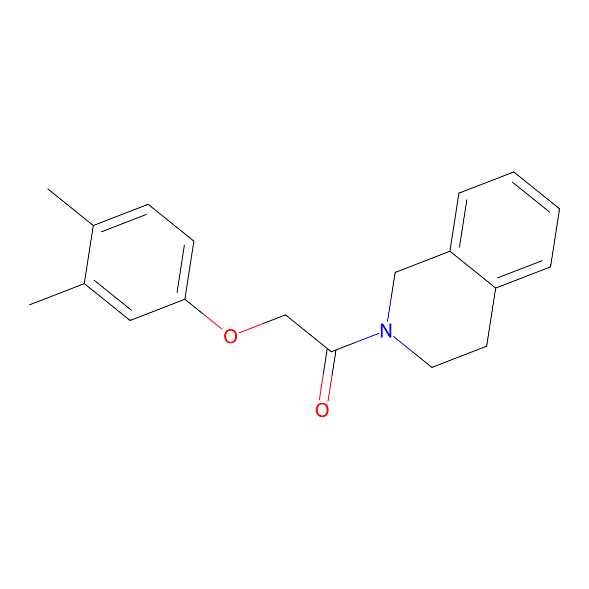 1-(3,4-dihydro-1H-isoquinolin-2-yl)-2-(3,4-dimethylphenoxy)ethanone molecular structure, CAS 431986-32-2