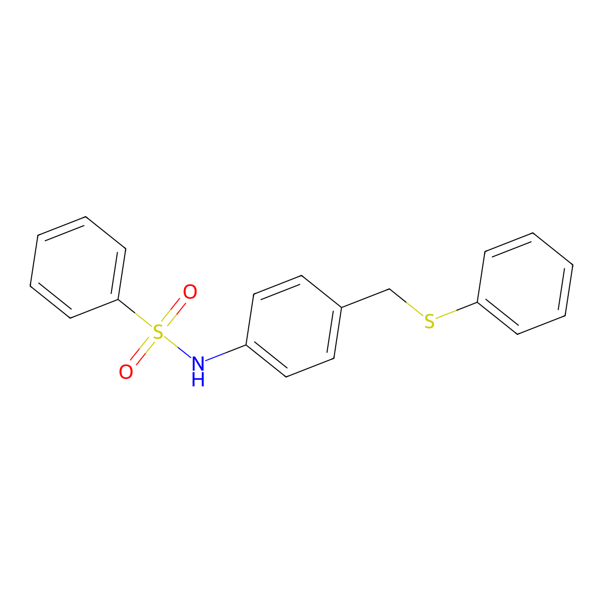 N-[4-(phenylsulfanylmethyl)phenyl]benzenesulfonamide molecular structure, CAS 431986-51-5