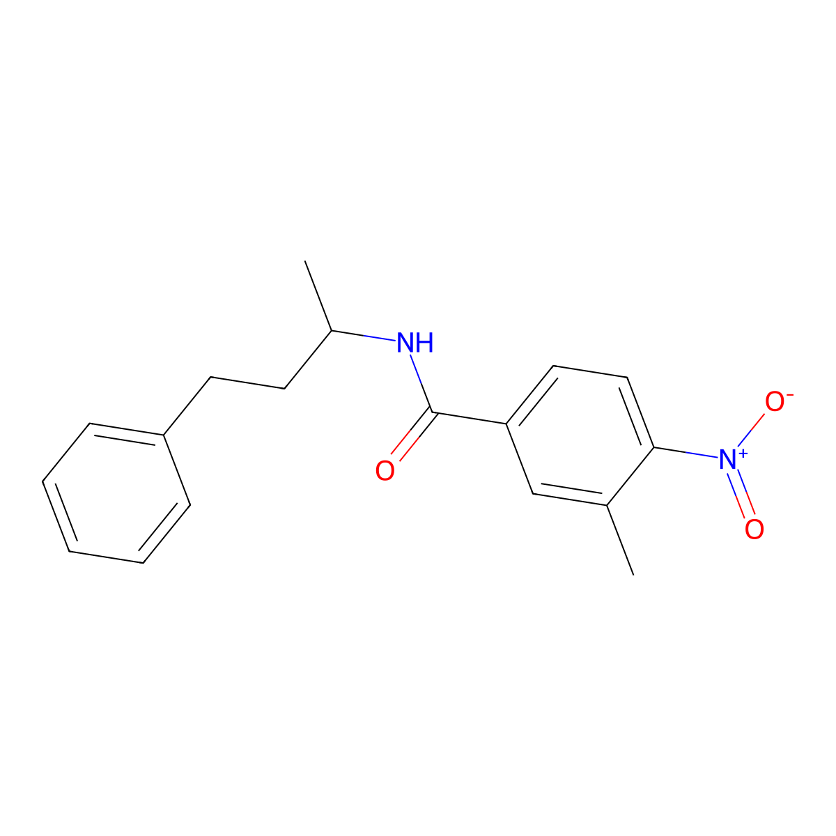 3-methyl-4-nitro-N-(4-phenylbutan-2-yl)benzamide molecular structure, CAS 431986-54-8