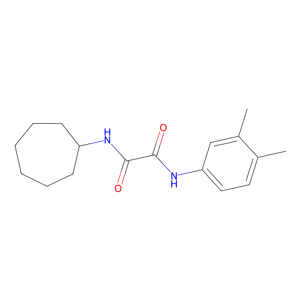 N-cycloheptyl-N'-(3,4-dimethylphenyl)ethanediamide molecular structure, CAS 431986-61-7
