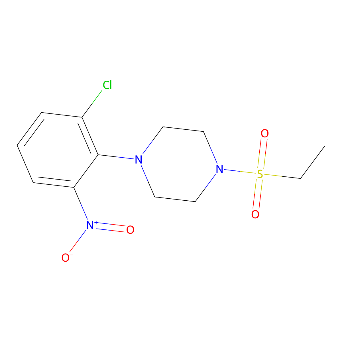 1-(2-Chloro-6-nitrophenyl)-4-(ethylsulfonyl)piperazine molecular structure, CAS 431986-71-9