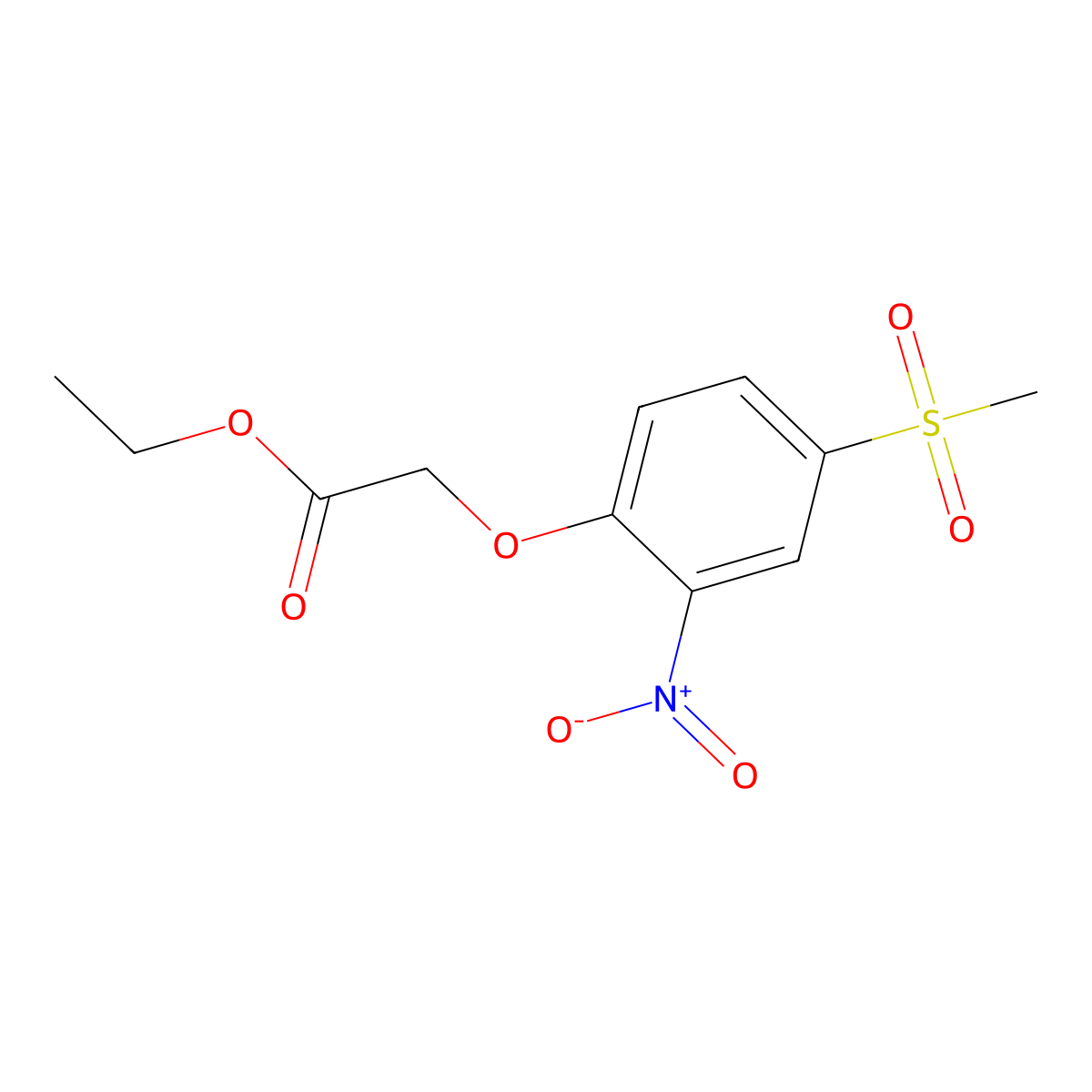 Ethyl 2-(4-methanesulfonyl-2-nitrophenoxy)acetate molecular structure, CAS 431986-90-2