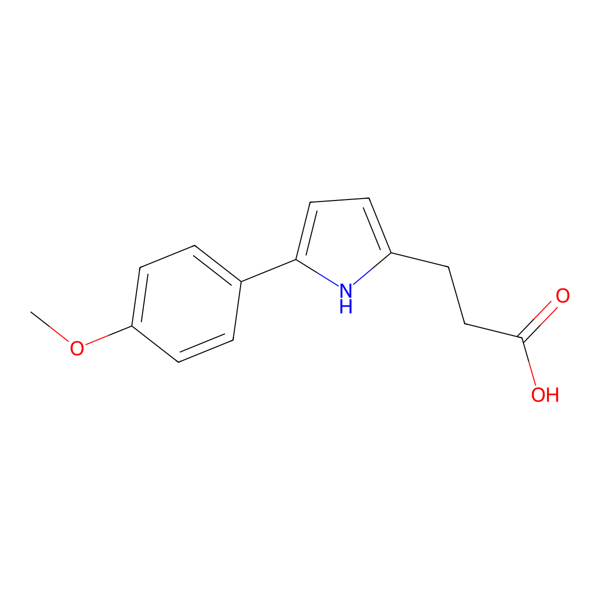 3-[5-(4-Methoxy-phenyl)-1H-pyrrol-2-yl]-propionic acid molecular structure, CAS 431987-06-3